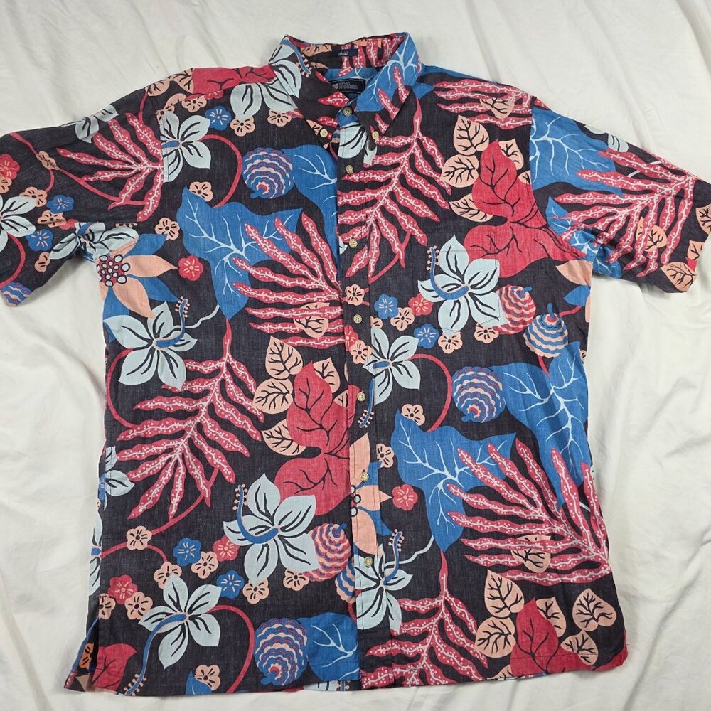 Reyn Spooner San Clemente Mens XL Classic Fit Hawaiian Shirt Red Blue Floral